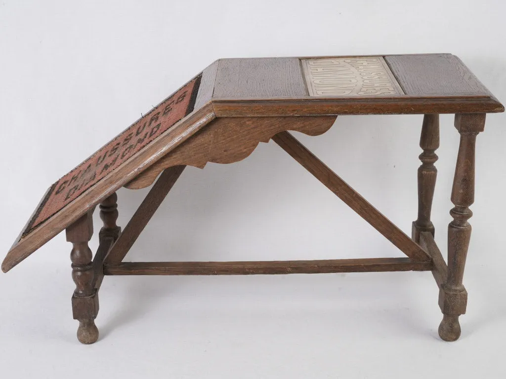 19th-century commercial shoe shiner stand 15¾"