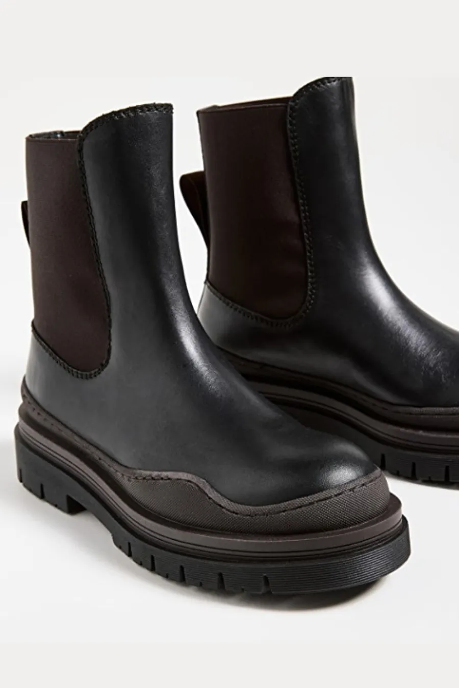 Alli Leather Chelsea Boots Black/ Dark Brown