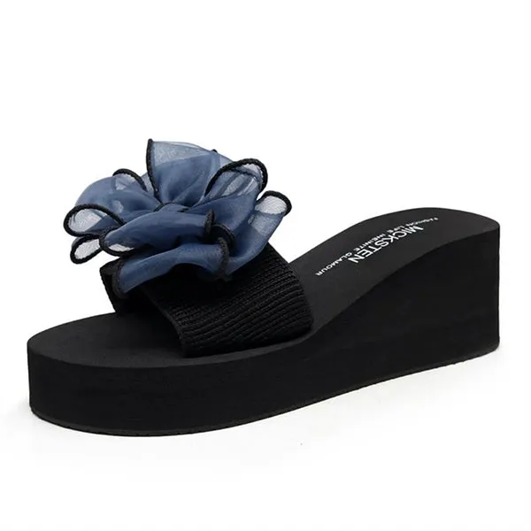 Casual Thick Non-slip Bow Beach Slippers