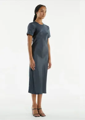 Crush Bias Tee Midi Dress Gun Metal