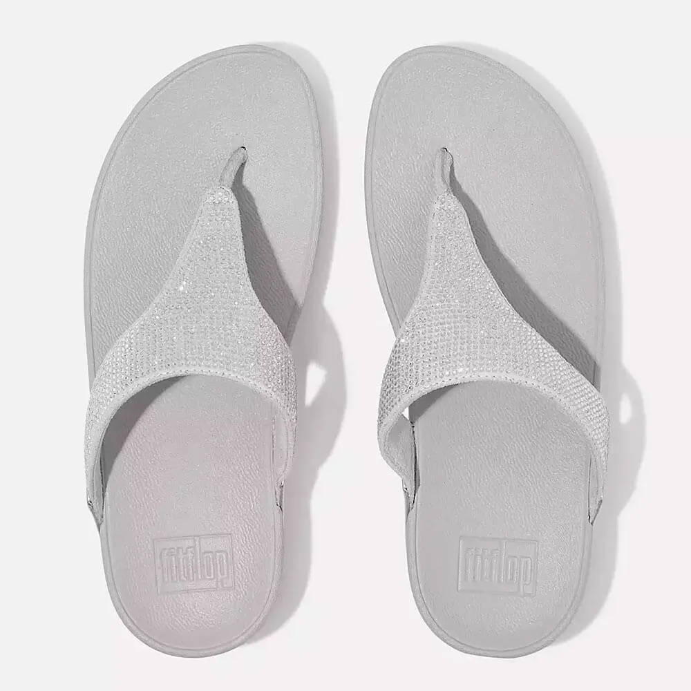 FitFlop Lulu Crystal Embellished Sandals - Silver