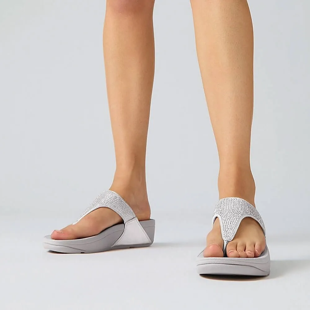 FitFlop Lulu Crystal Embellished Sandals - Silver