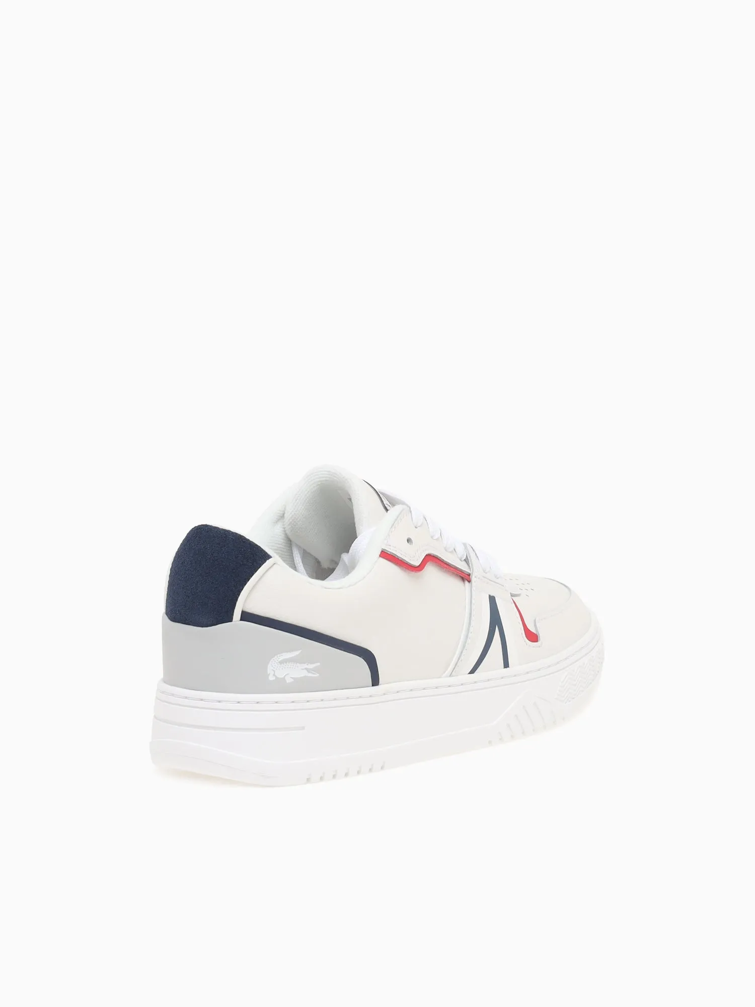 L001  Wht Nvy Red leather