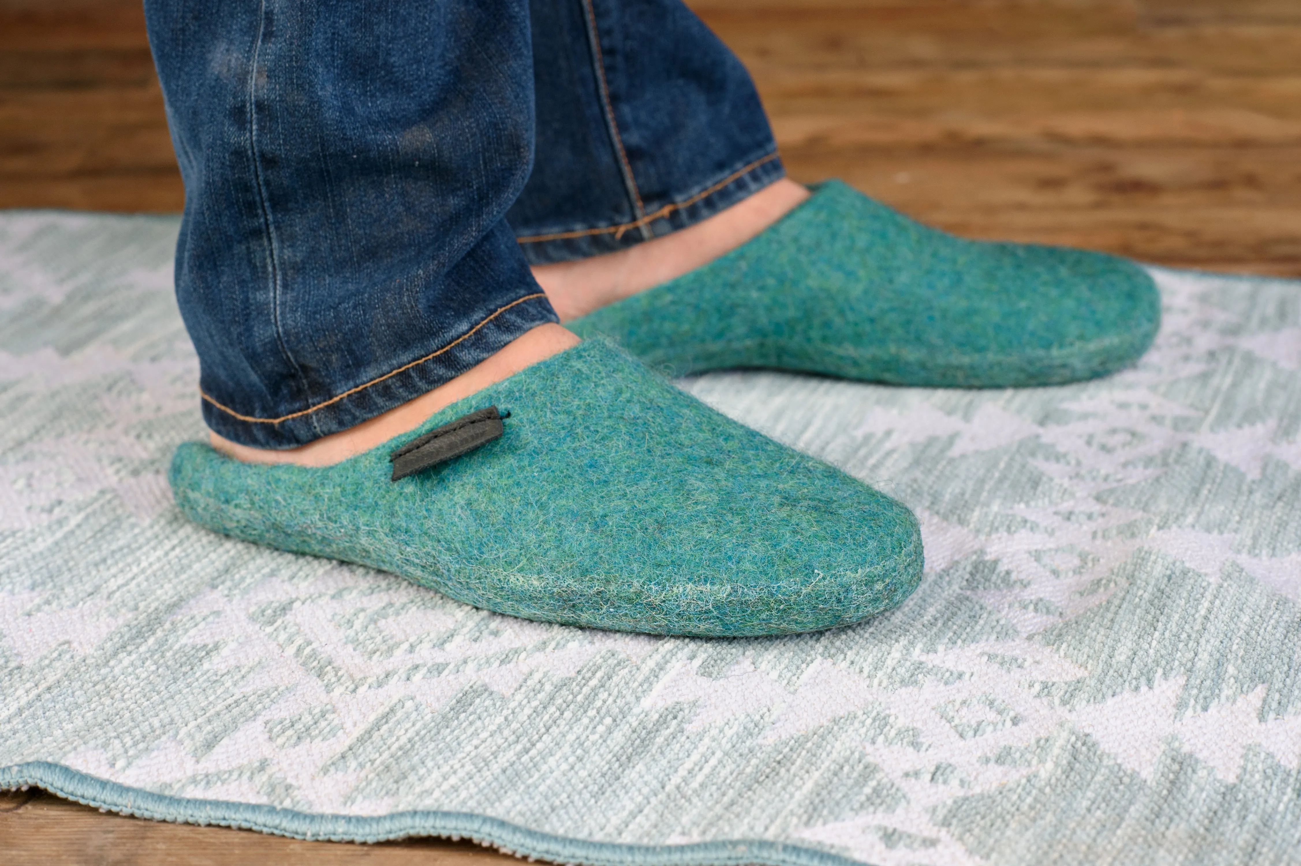 Men's Backless Slippers - Blue Lagoon
