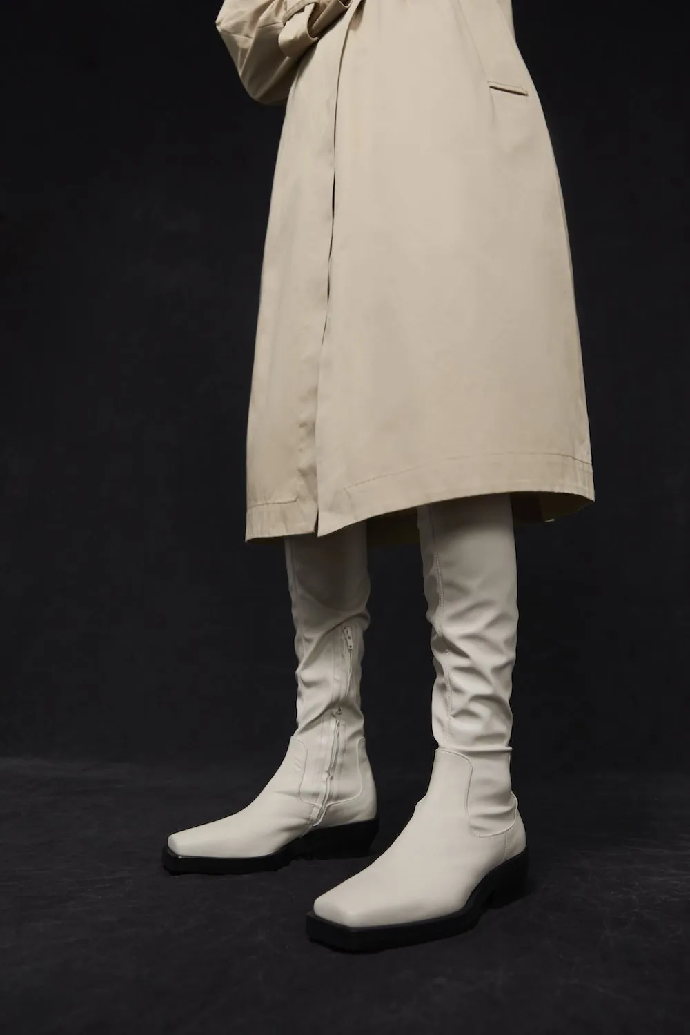Paris Over The Knee Boot Ivory