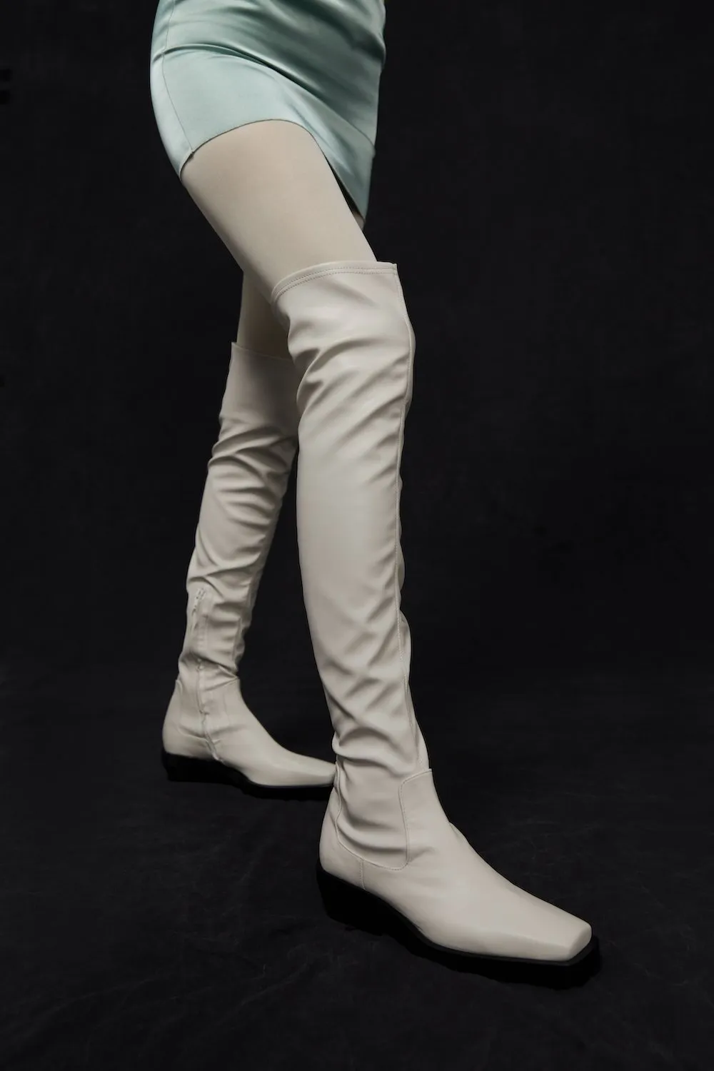 Paris Over The Knee Boot Ivory