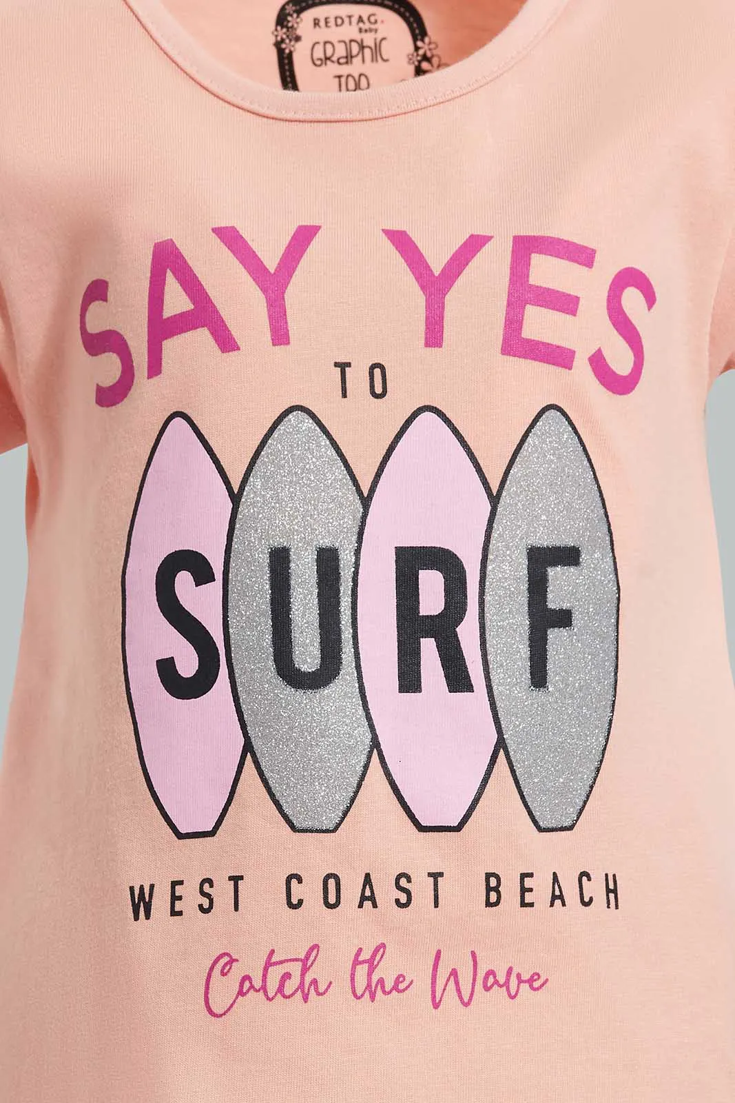 Pink Surf T-Shirt For Baby Girls