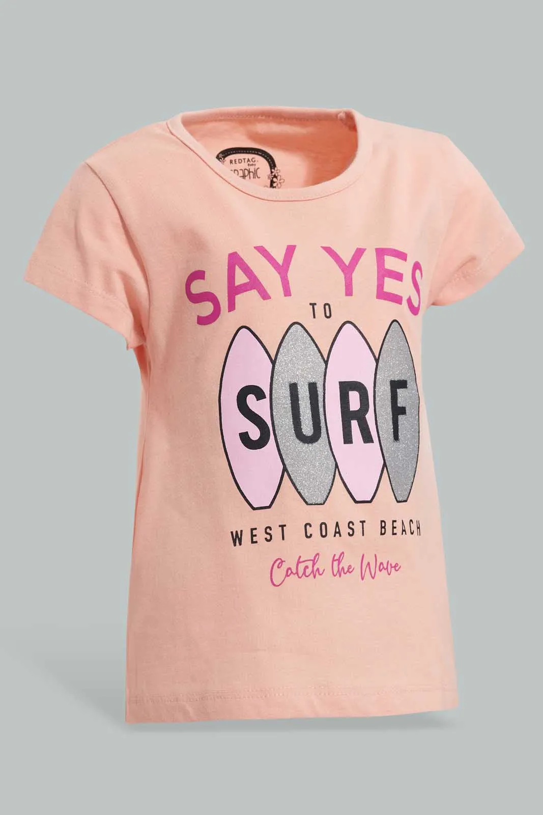 Pink Surf T-Shirt For Baby Girls
