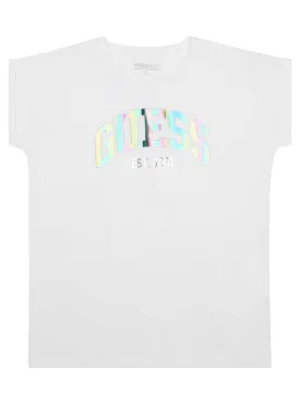 Pure White Metallic Logo T-Shirt (7-16)