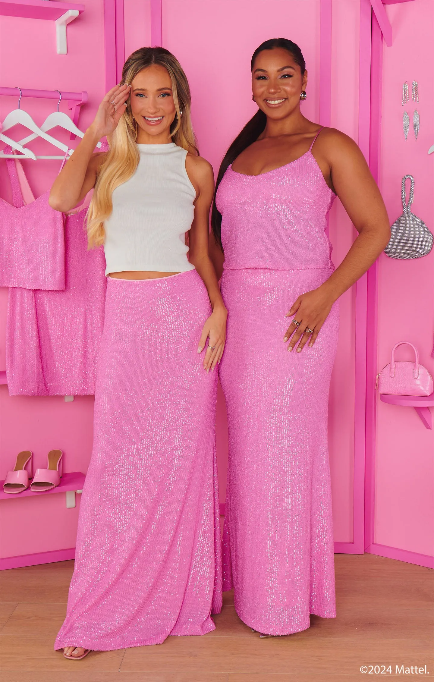 RSVP Top ~ Barbie™ Pink Sequins
