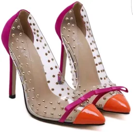 Sunset Transparent High Heels-Pnk/OR