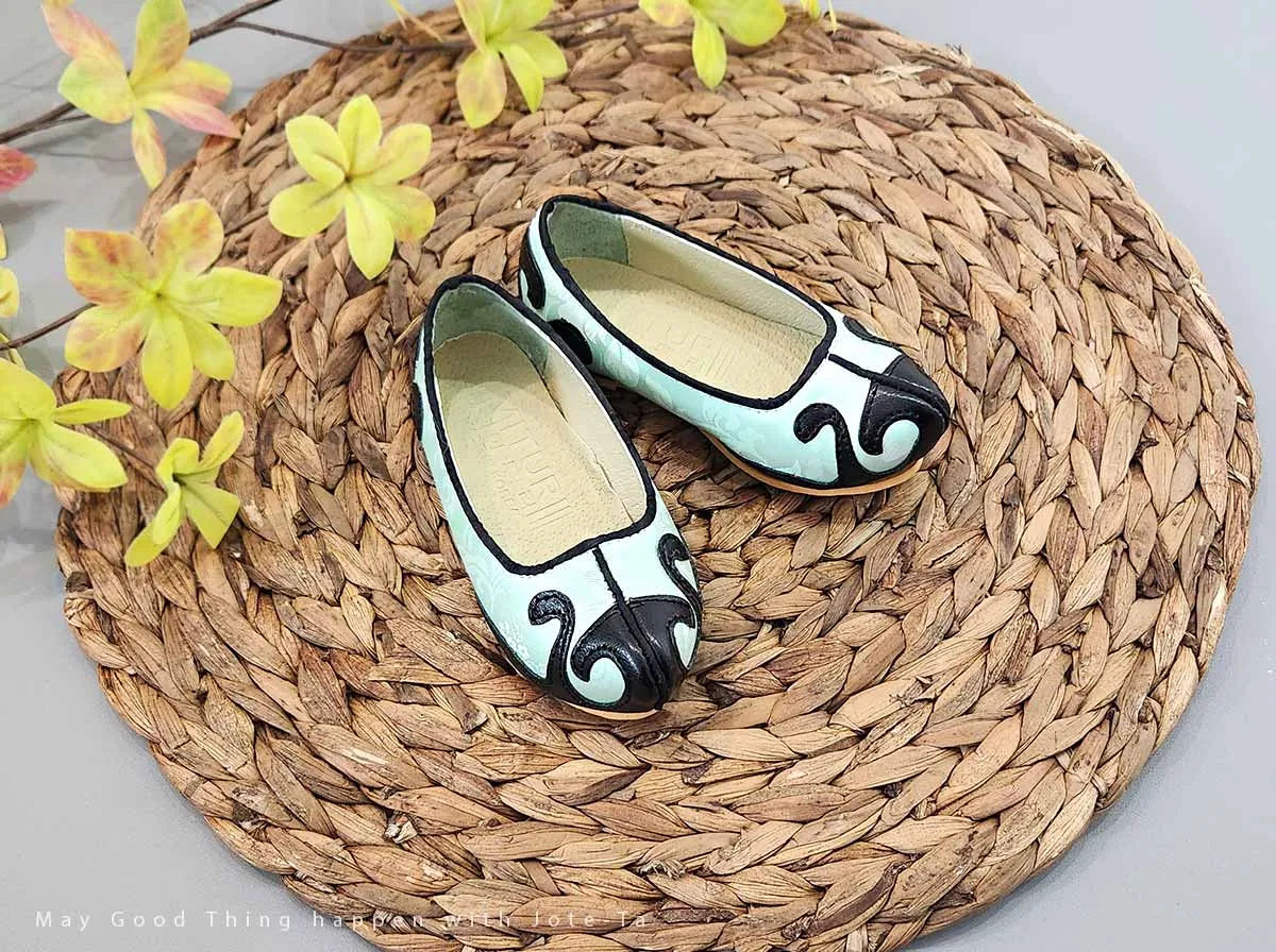 Traditional Baby Boy Hanbok Shoes in Mint & Black