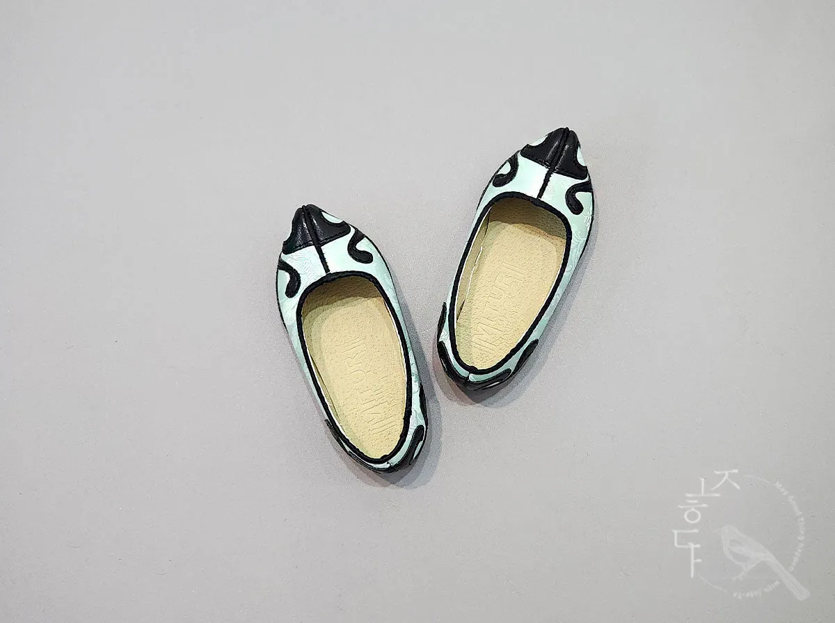 Traditional Baby Boy Hanbok Shoes in Mint & Black